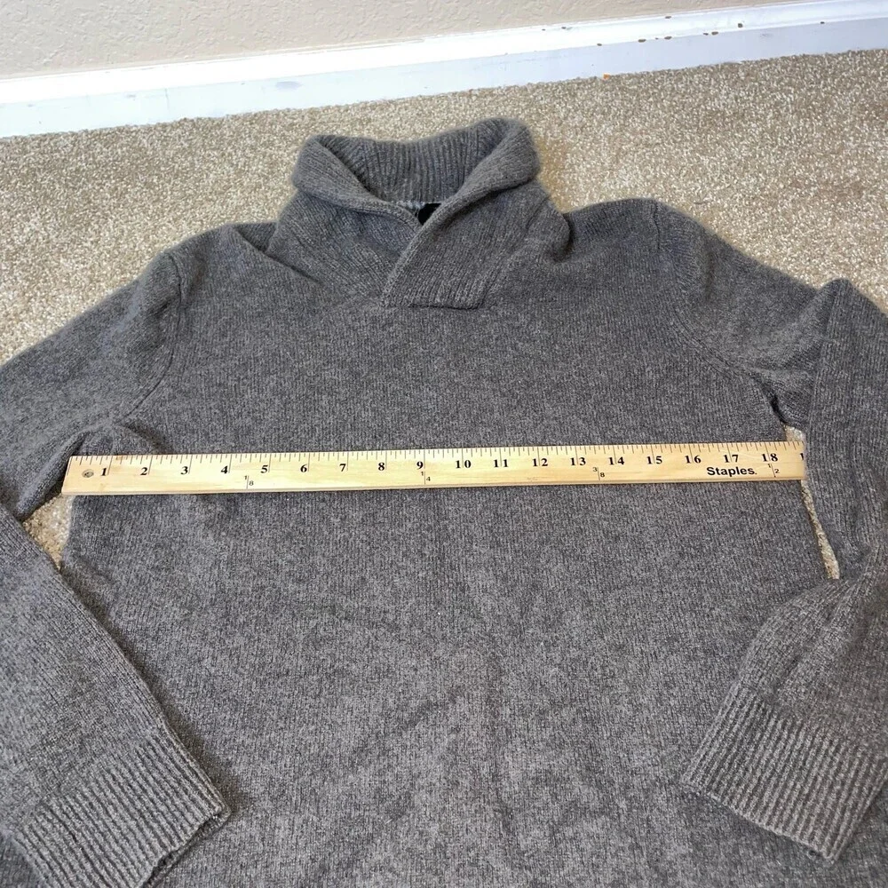 Banana Republic sweater gray Italian yarn cowl neck soft knit men's pullover MD